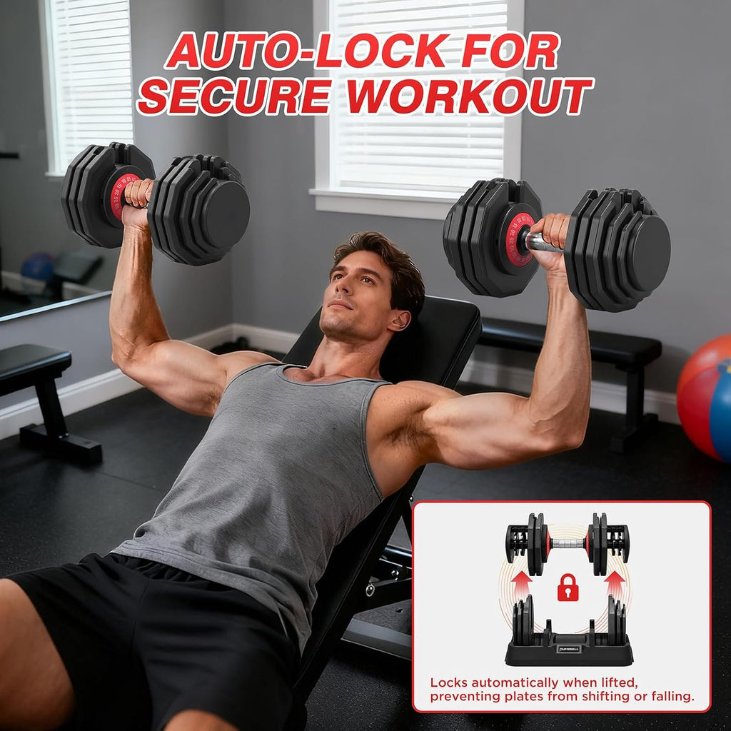 Adjustable Dumbbells Set for Home Gym