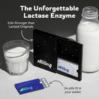 Milky Lactose Intolerance Pills - 10,800 FCC - Dairy Relief for Lactose Intolerance - Lactase Enzyme Tablets - Portable Credit Card Sleeves - Bloating & Gas Relief (48 Count Astral Violet)