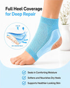 Moisturizing Socks, 100% Cotton Heel Socks for Dry Cracked Feet Women, Cracked Heel Treatment Silicone Heel Socks, Breathable Hydrating Gel Heel Protectors for Repair, Spa & Daily Use