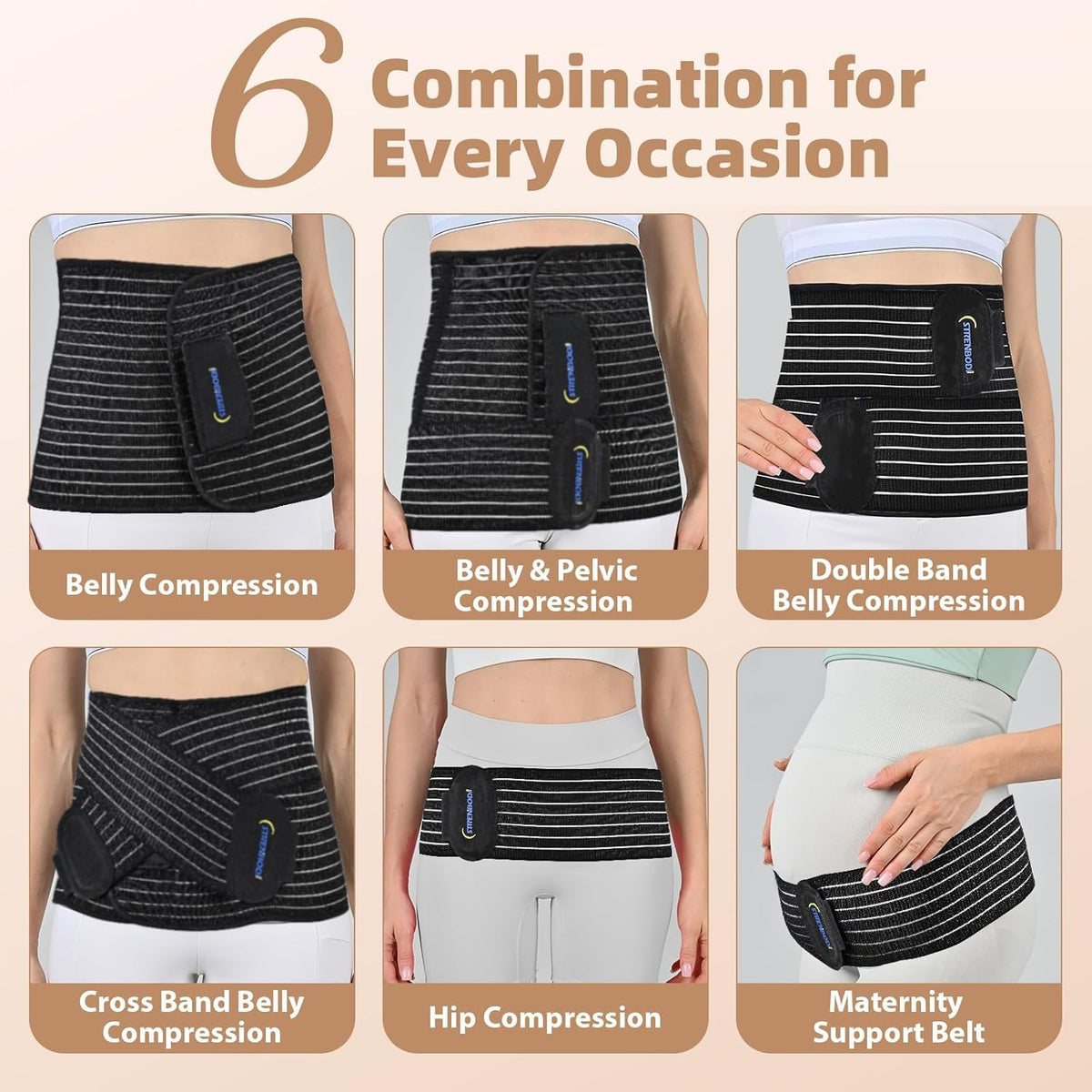 Abdominal Binder Post Surgery Postpartum Belly Band, C-section Belly Binder, Girdle for Postnatal, Adjustable Belly Wrap, Stomach Compression Hernia Belt For Men or Women After Pregnancy, Hysterectomy (Black XXL)