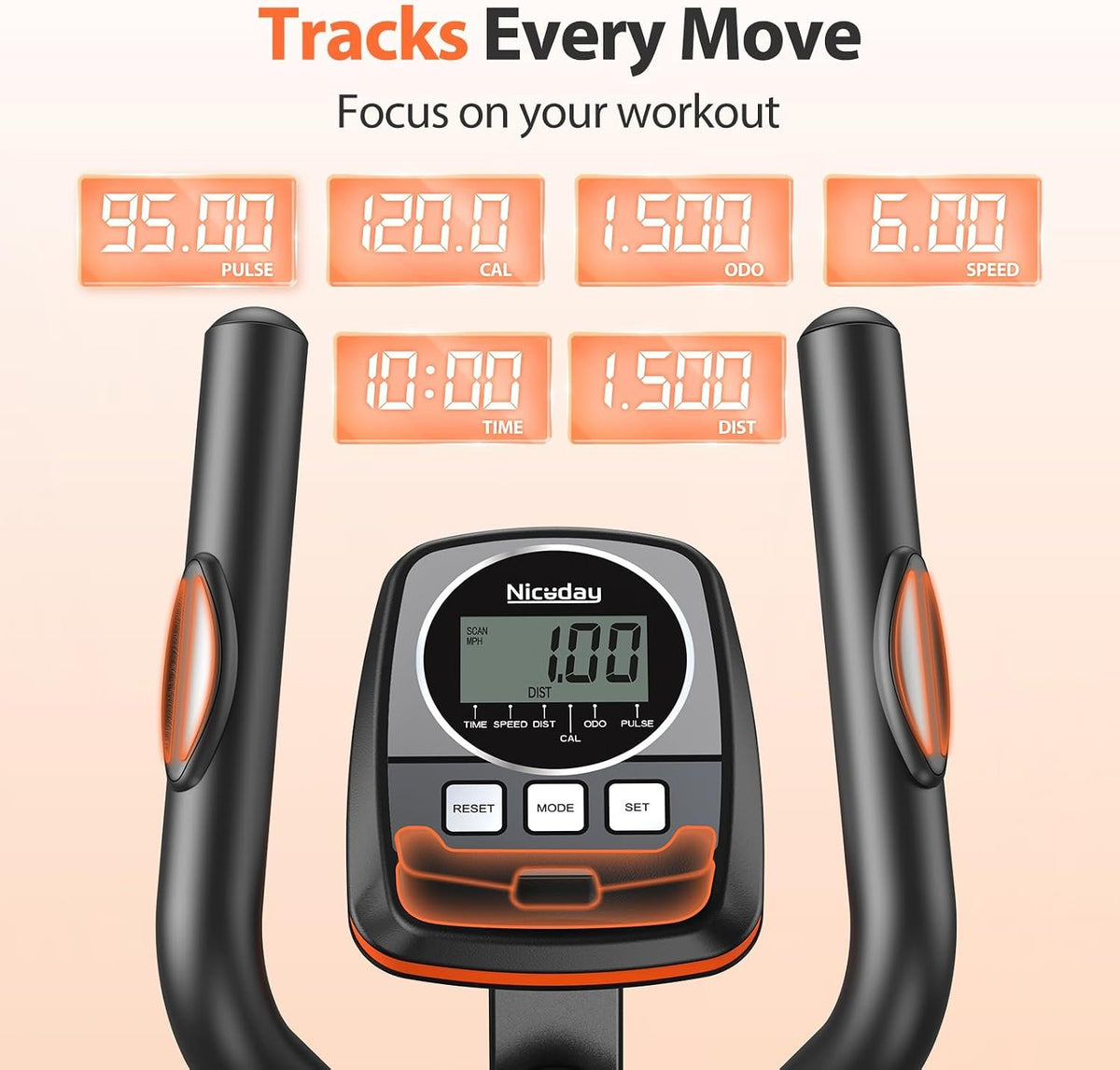 Niceday Elliptical Exercise Machine, Elliptical Machine for Home, Magnetic Elliptical Trainer with 15.5IN-20IN Stride, 16 Resistance Levels, 400LBS Loading Capacity, Support Kinomap APP