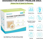 60 Pack Silicone Foam Dressing 3''x3'' with Gentle Border | FSA Eligible HSA, Skin Wound Care, Self Adhesive Waterproof Bandages Absorbent Pads for Elderly Skin Protection, Post-Op