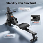 YOSUDA Rowing Machine for Home, Magnetic Rower Machine for Beginners to Athletes, Use with Resistance Adjustment Function, Bluetooth, App Supported, LCD Monitor, and Comfortable Seat Cushion