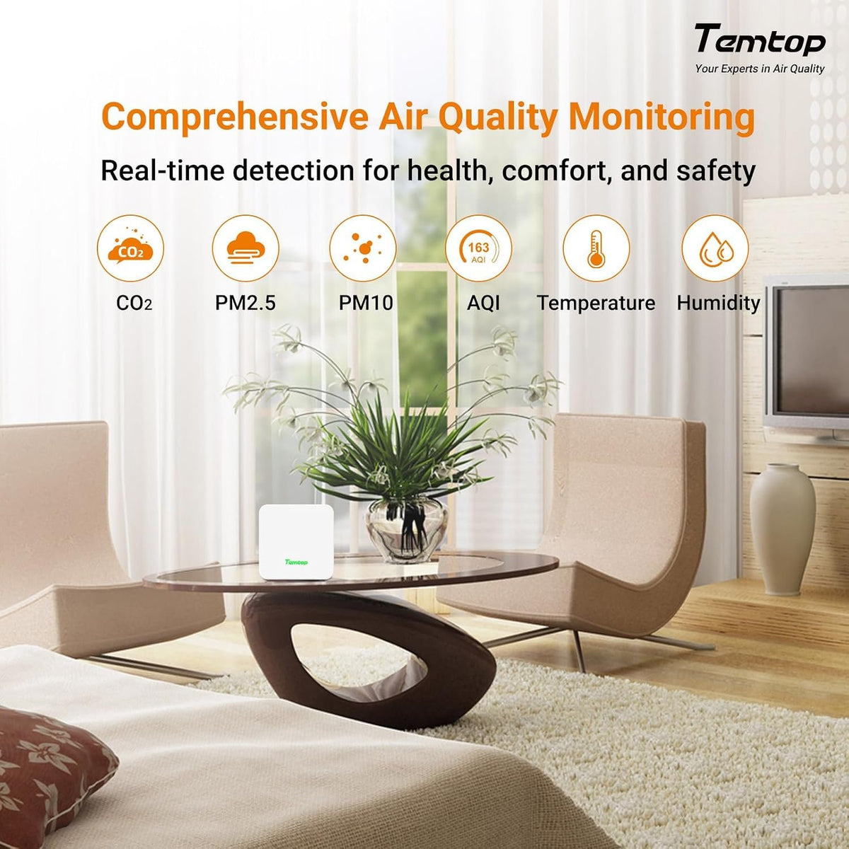 Temtop P2 Portable CO2 & Air Quality Monitor with LoRa Connectivity