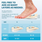 Heel Lift Inserts for Women Men - Kimihome Adjustable Gel Heel Cushion Pads for Heel Pain, Uneven Legs Leg Length Discrepancies Height Increase Insole Orthopedic Shoe Lifts (4 Layers, Size L)