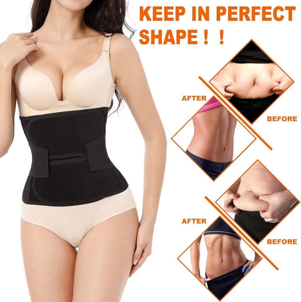 Trendyline Postpartum Belly Band Wrap: Abdominal Binder for Post Surgery | Back Support with Adjust Belly Compression Help Improve Posture & Relieve Back Pain Post C-Section While Getting Up & Feeding