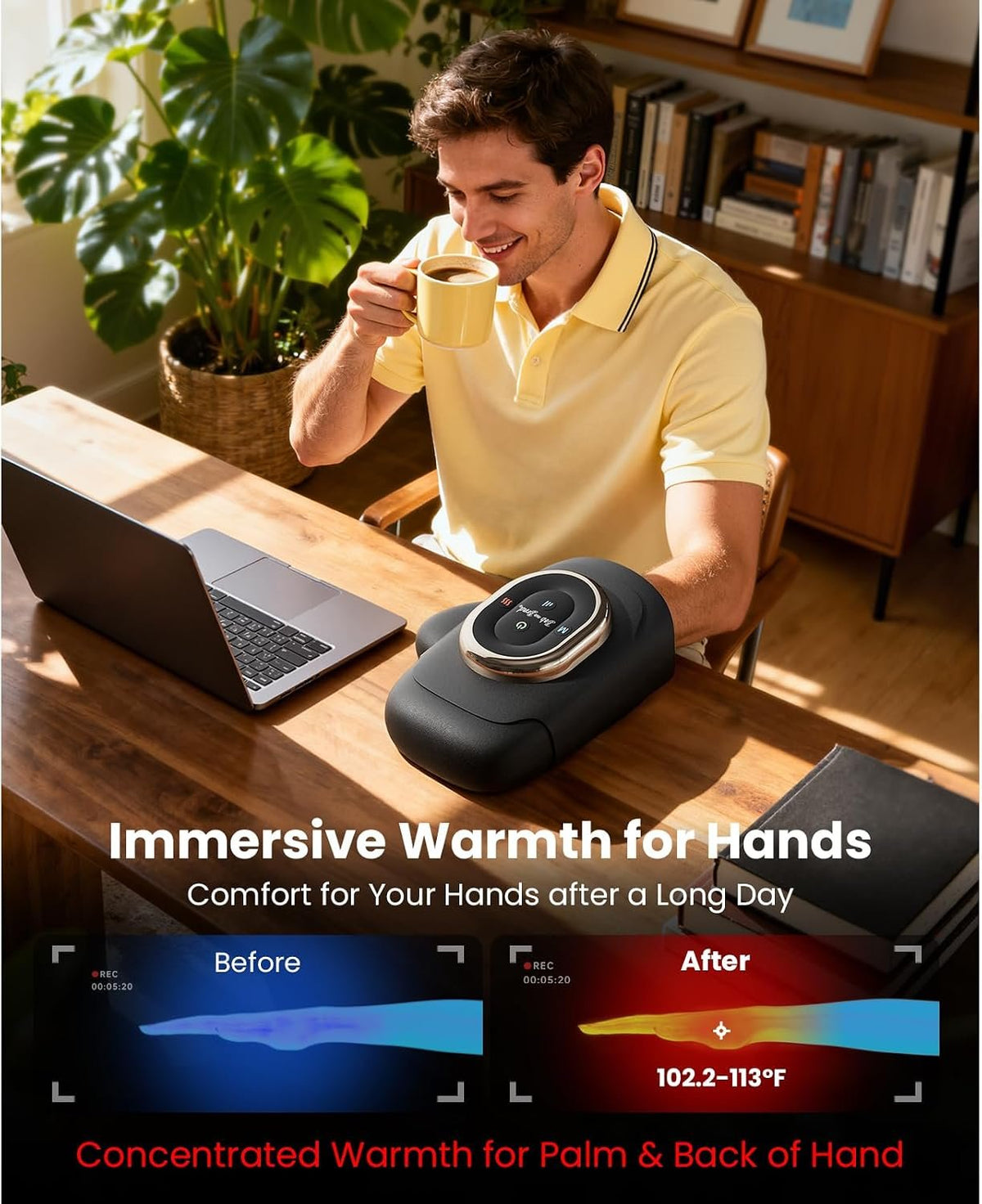 BOB AND BRAD Hand Massager with Heat and Compression, Individual Fingers | Upgraded, FSA-HSA Eligible, Portable HandSpa Pro Hand Massager for Arthritis and Carpal Tunnel, Pain Relief, Birthday Gifts