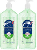 Germ-X Advanced Hand Sanitizer with Aloe and Vitamin E, 1 Liter, Less Drying Moisturizing Gel, No Rinse Formula, Pump Bottle (Pack of 2)