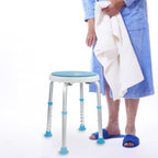 Vaunn Medical Tool-Free Assembly Adjustable Swivel Shower Stool Seat Bench with Anti-Slip Rubber Tips for Safety and Stability