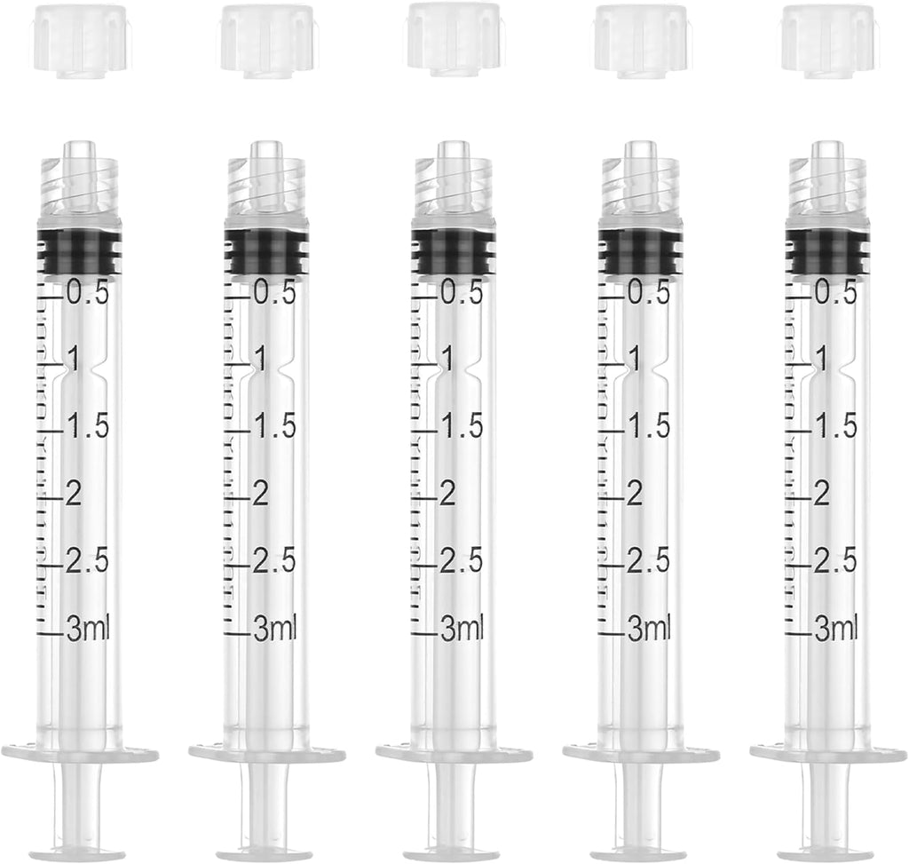 3ml Luer Lock Syringe, 20Pack Syringes Without Needle for Liquids, Measuring, Refilling, Oil, Glue Applicator