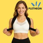 PLETHEON Adult Shoulder Posture Corrector Belt | Clavicle & Upper Back Support Brace | Posture Alignment Support | Fit From 30 to 44 Inch Tummy