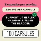 D Mannose 520mg Capsules - Organic D Mannose Supplement for UTI Support, Urinary Tract Bladder Health Pills, Plant Based Formula, Vegan Non GMO, No Fillers, 100 Capsule Count Made USA Certified Kosher