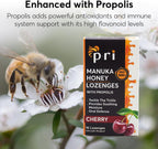P.R.I Manuka Honey Lozenges with Propolis, Cherry Cough Drops | Natural Throat Drops, MGO 300+ Certified (16 Count, 2 Pack)