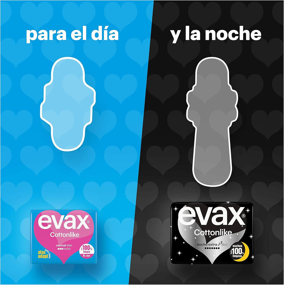 Evax Cottonlike Extra Night Pads with Wings, 16 Count, Up to 100% Clean Nights