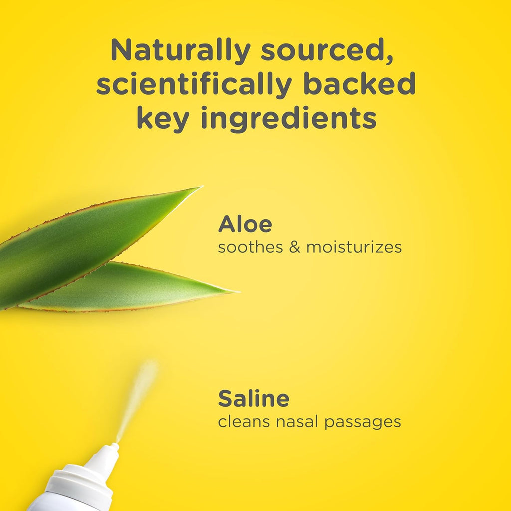 Zarbee's Soothing Saline Nasal Mist with Aloe, 3 fl oz | For Ages 0+ Months, Saline Spray, Clears Out & Moisturizes Noses, Loosens Mucus, Clears Nasal Passageways, Drug-Free