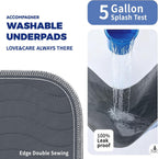 Accompagner Incontinence Bed Pads Washable Waterproof, Ultra-Absorbent Reusable Underpads for Diaper Changing, Nursing, Bedridden, Adults, Seniors, Kids and Dogs (Dark Gray, 24"x24"(Pack of 4))