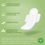 Organ(y)c Day Pads with Folded Wings 100% Organic Cotton - 1 Pack x 10 Units