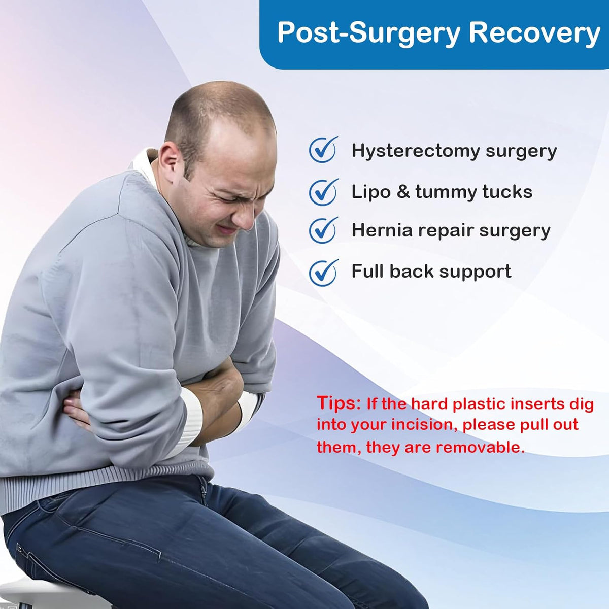 Paskyee Postpartum Belly Band, Abdominal Binder Post Surgery Belly Wrap, C Section Recovery Must Haves, Girdle for Postnatal Care, Waist/Pelvis Belt for Back Pain Relief Black S/M