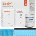 iHealth Glucose Test Strips & Lancets, 50 Each, No Coding | Compatible with iHealth Meters Only, 0.7 µL Sample, 5-Second Results, Blood Sugar Test Strips