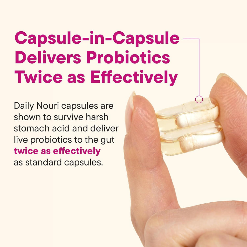 Daily Nouri Probiotics for Women | Vaginal Health + Urinary Tract Support | Vaginal pH & Microbiome Balance | 5 Clinically Studied Strains + Cranberry & Omega | 30-Day Supply