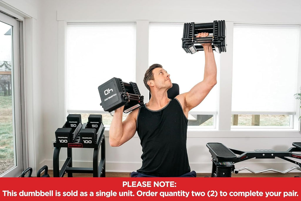 PowerBlock Pro 100 Adjustable Dumbbell, 5-100 lb
