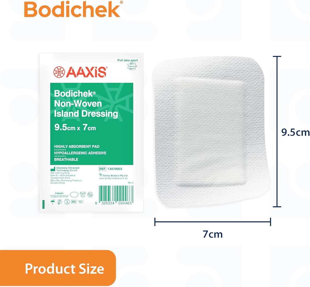 Bodichek Non-Woven Island Dressings 9.5 cm x 7 cm Size 25 Pack