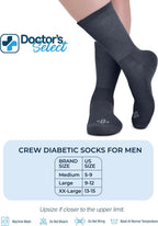 Doctor's Select® Diabetic Socks for Men - 4 Pairs Non Binding Neuropathy Socks for Swollen Feet, Work, Travel & Comfort