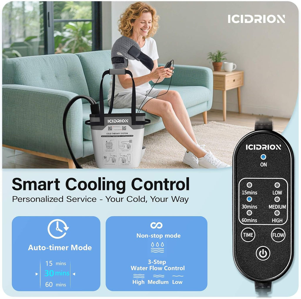 Ice Machine for Shoulder After Surgery, Programmable & Portable | FSA-HSA: Cold Therapy Machine for Shoulder Pain Relief, Quiet Cryotherapy System for RCR/rTSA, Sports Training & Home Use