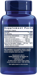 Life Extension Vitamins D and K with Sea-Iodine for Thyroid, 60 Capsules