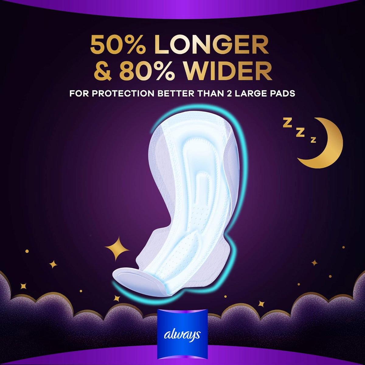 Sanitary Pads With Wings Overnight 20 pieces