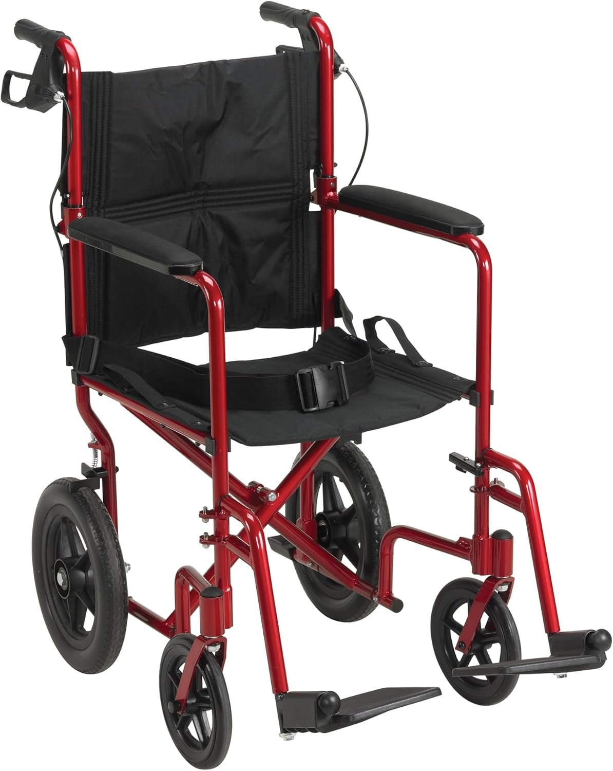 Lightweight Expedition Transport Wheelchair with Hand Brakes, Red | Transport Wheelchair Featuring Lightweight Expedition Frame with Hand Brakes for Safety Daily for Everyday Use
