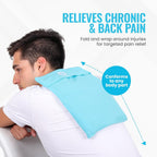 Reusable Cold Pack with Fabric Cover - Standard 10 x 14 Inch, Blue | Flexible Clay Pack, Leak Resistant, Wrap Design for Back, Shoulders and Knees, Stays Cold Up to 45 Minutes - FSA-HSA Eligible