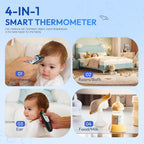 Ear and Forehead Thermometer for Adults & Kids, 1s Accurate Result (Black) | Fever Alarm