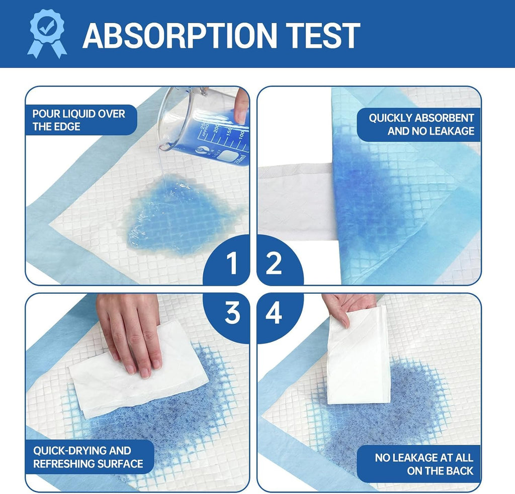 MILDPLUS Bed Pads Disposable Adult 40"X60" Super Absorbent Pee Pads, Oversized Underpads for Adults, Elderly, Pets [150x200CM, 15pcs]