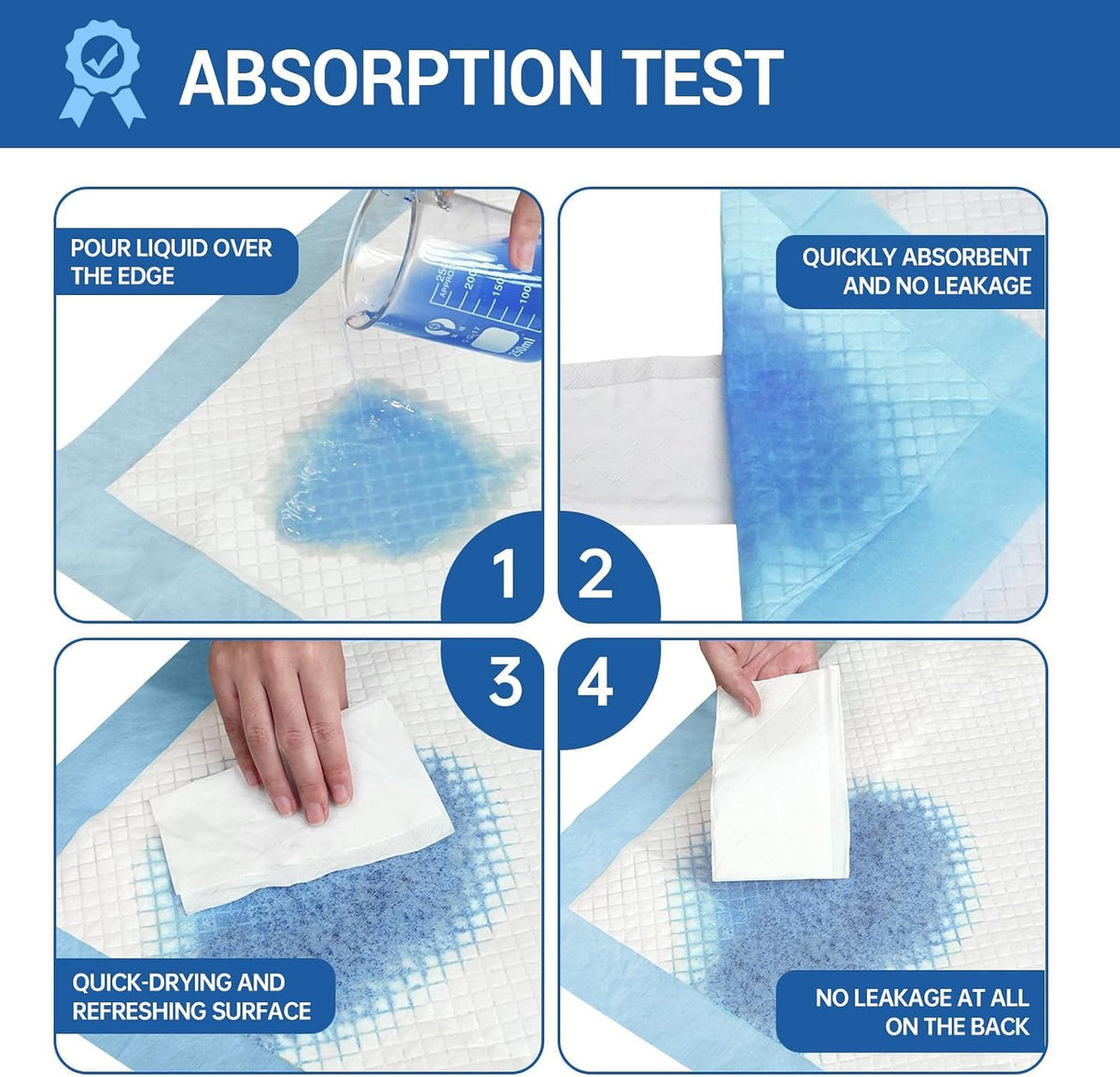 MILDPLUS Bed Pads Disposable Adult 40"X60" Super Absorbent Pee Pads, Oversized Underpads for Adults, Elderly, Pets [150x200CM, 15pcs]