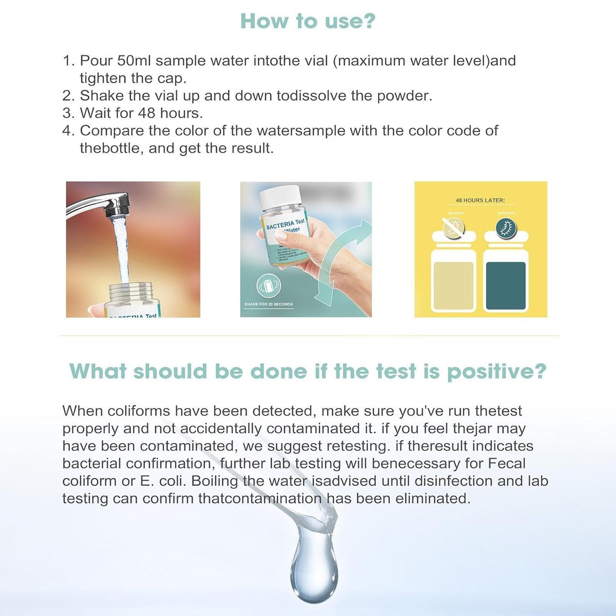 Drinking Water Test Kit: Tap Water Test Kit for Drinking Water, High Precision Water Test Tool for Pools, Lakes, Rivers, Spas, Test Kit for