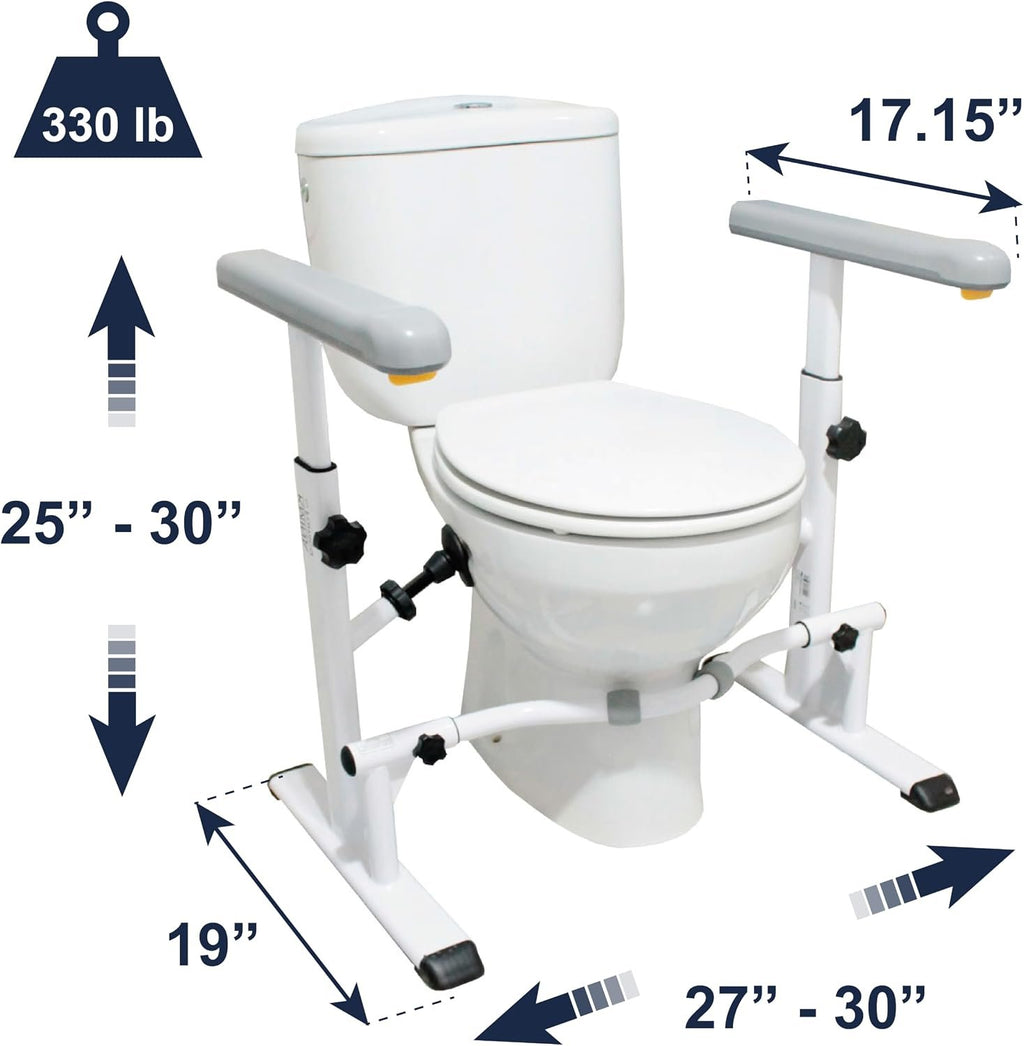 KMINA Toilet Safety Rails, Heavy Duty Frame with Handles
