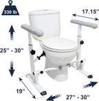 KMINA Toilet Safety Rails, Heavy Duty Frame with Handles