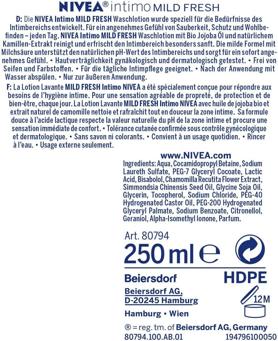 NIVEA Intimate Cleansers 250 ml