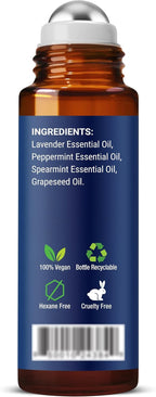 Head Calm Essential Oil Roll-On 10 ml for Migraine & Headache Relief | Soothing Essential Oil Roller Ball Blended with Pure & Natural Essential Oils - Nexon Botanics