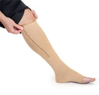 Medical Zipper Compression Socks – Open Toe Knee High Stockings for Edema, Swollen Legs, Varicose Veins & Daily Support , Leg Pain Relief, Travel Stockings for Men & Women (1 PCS)