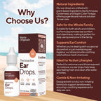Marie Originals Natural Ear Drops for Ear Cleaning, Adults & Kids, 0.5 oz | Ear cleaning drops for dry, itchy ears and everyday ear care; plant-based formula ideal for adults, kids and swimmers