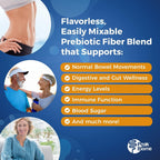 Peak BioBoost - Prebiotic Fiber Supplement for Gut Health - Easy to Dissolve Unflavored Fiber Powder - Non-GMO - No Gluten, Soy or Dairy - 6-Month Supply - 180 Servings, 6 Packs