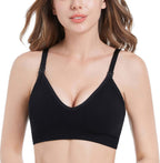 Suekaphin Nursing Bra 5pack Wireless V Neck Maternity Nursing Bra Bralette Low Cut Sleeping Breastfeeding with Extenders