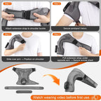 Cordless Shoulder Heating Pad, Shoulder Massager for Pain Relief Deep Tissue, Heated Shoulder Wrap with Massage, Heated Shoulder Brace for Rotator Cuff(Gray)