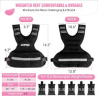 Adjustable Weighted Vest Women, 6-12 Lb Ruck Vest with 6 Ironsand weights