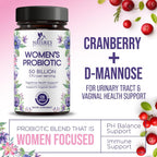 Women’s Probiotics 50 Billion CFU Guaranteed, Vegan Probiotic Strains, Supports Womens Digestive, Immune, Vaginal, & Urinary Health, Delayed Release, No Soy Gluten Nature's Probiotic - 120 Capsules