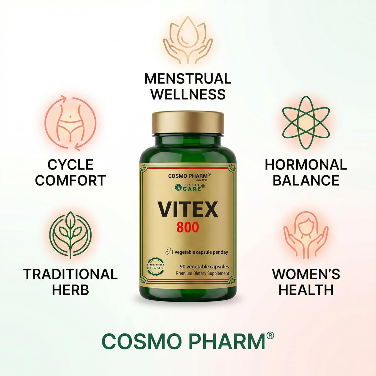 Vitex 800 Chasteberry Dietary Supplements 90 capsules