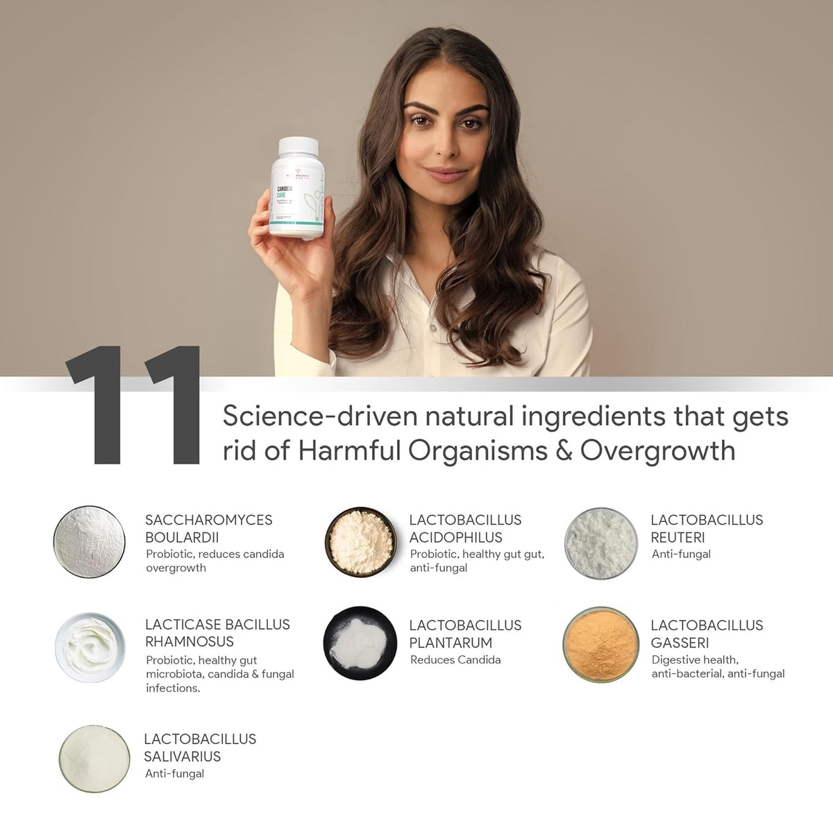 Autoimmunity Care Candida Care – Advanced Probiotics for Candida, Leaky Gut & Gut Health | Probiotics Supplement for Gut Cleanse, Acidity & Bloating Relief | Lactobacillus, Bifidobacterium & S Boulardii | 60 Dose