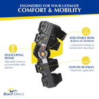 Brace Direct Breg T Scope Premier Post Op Knee Brace Adjustable ROM for ACL MCL PCL Injury Recovery L1833 L1832 (Thighs Up to 30.5")